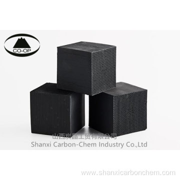 Water resistant honeycomb carbon for air purification